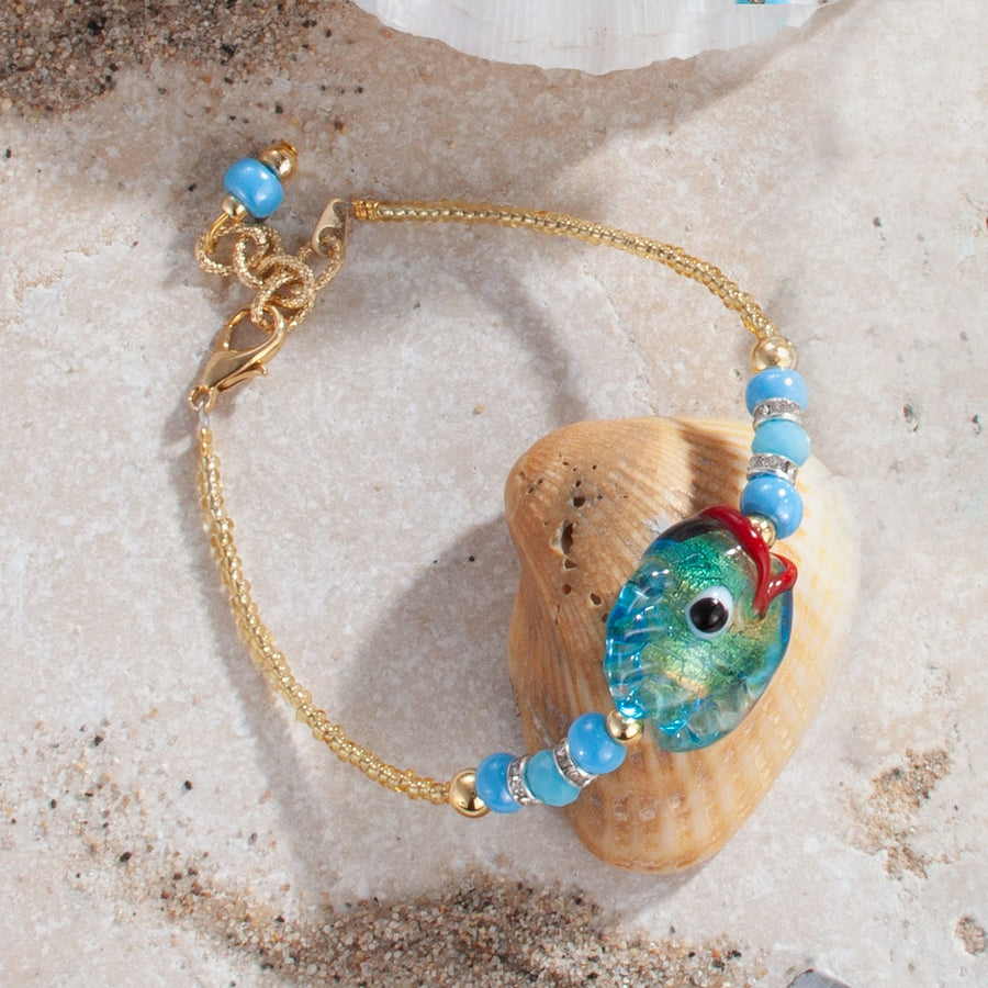 Deep Sea Murano Glass Fish Bracelet
