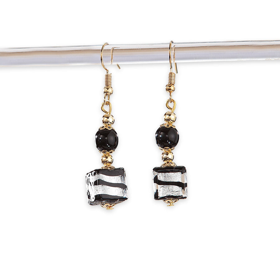 Murano Glass Concentric Cubes Earrings