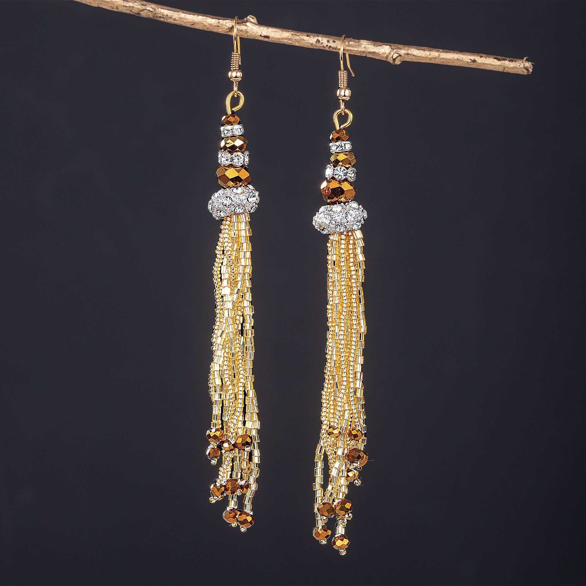 Murano Glass Gold Cascading Earrings