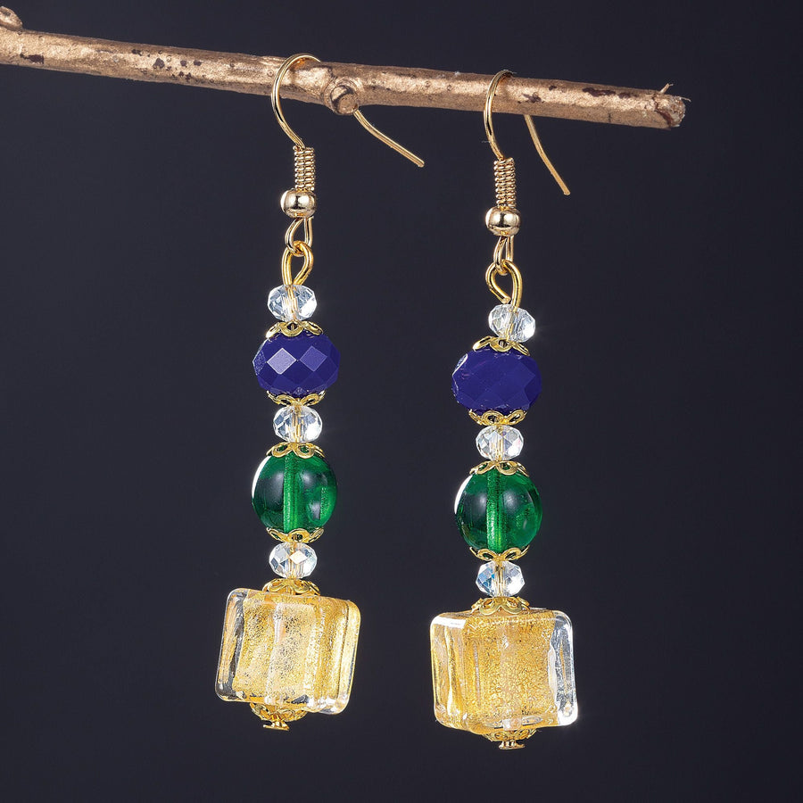 Murano Glass & Faceted Crystal Earrings