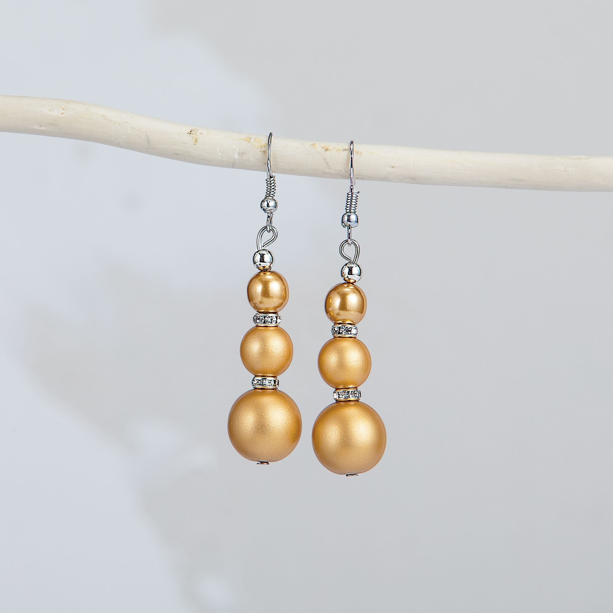 Murano Glass Gold Pearl Earrings