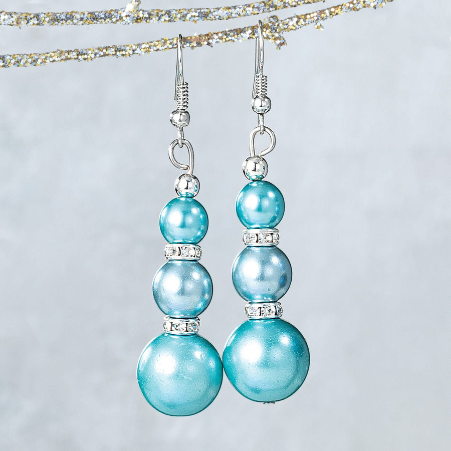 Murano Glass Light Blue Pearl Earrings