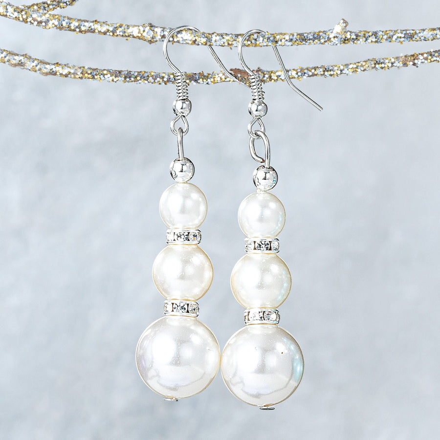 Murano Glass White Pearl Earrings