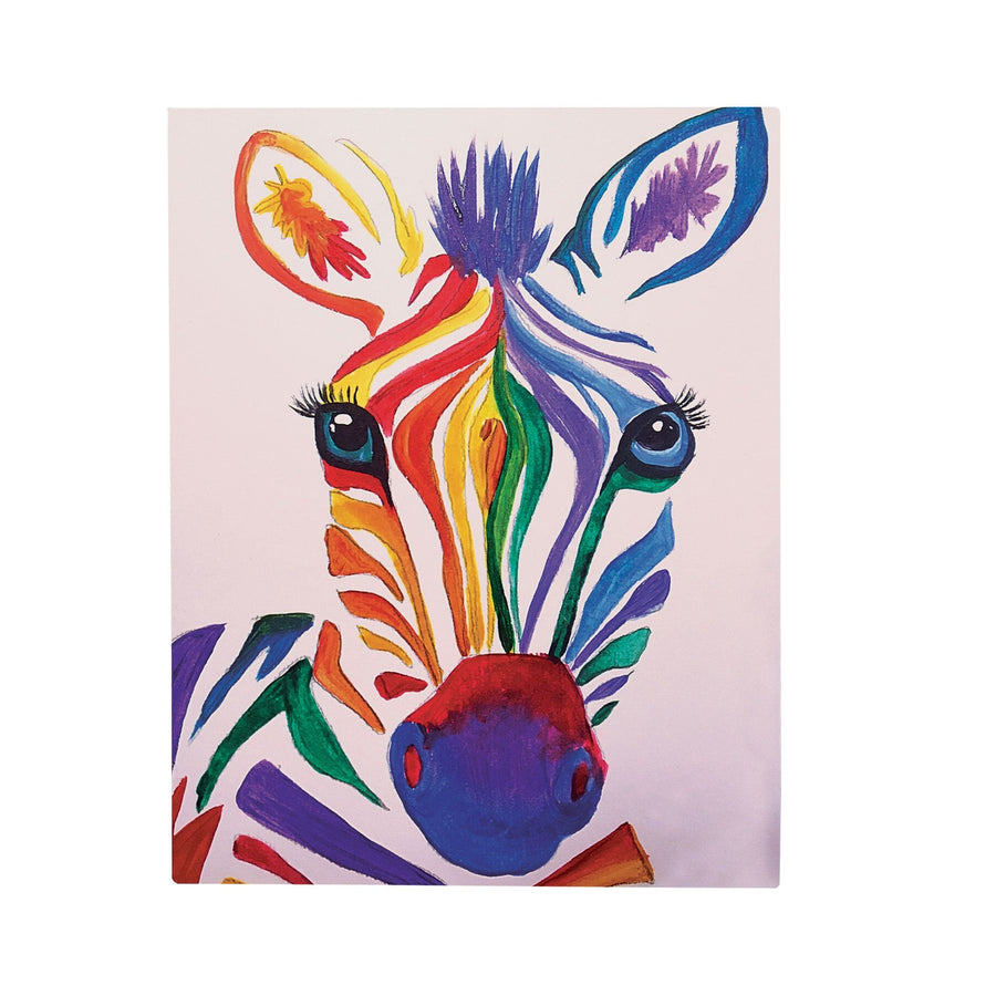 I'm All Ears Rainbow Zebra Printed Watercolor Wall Art