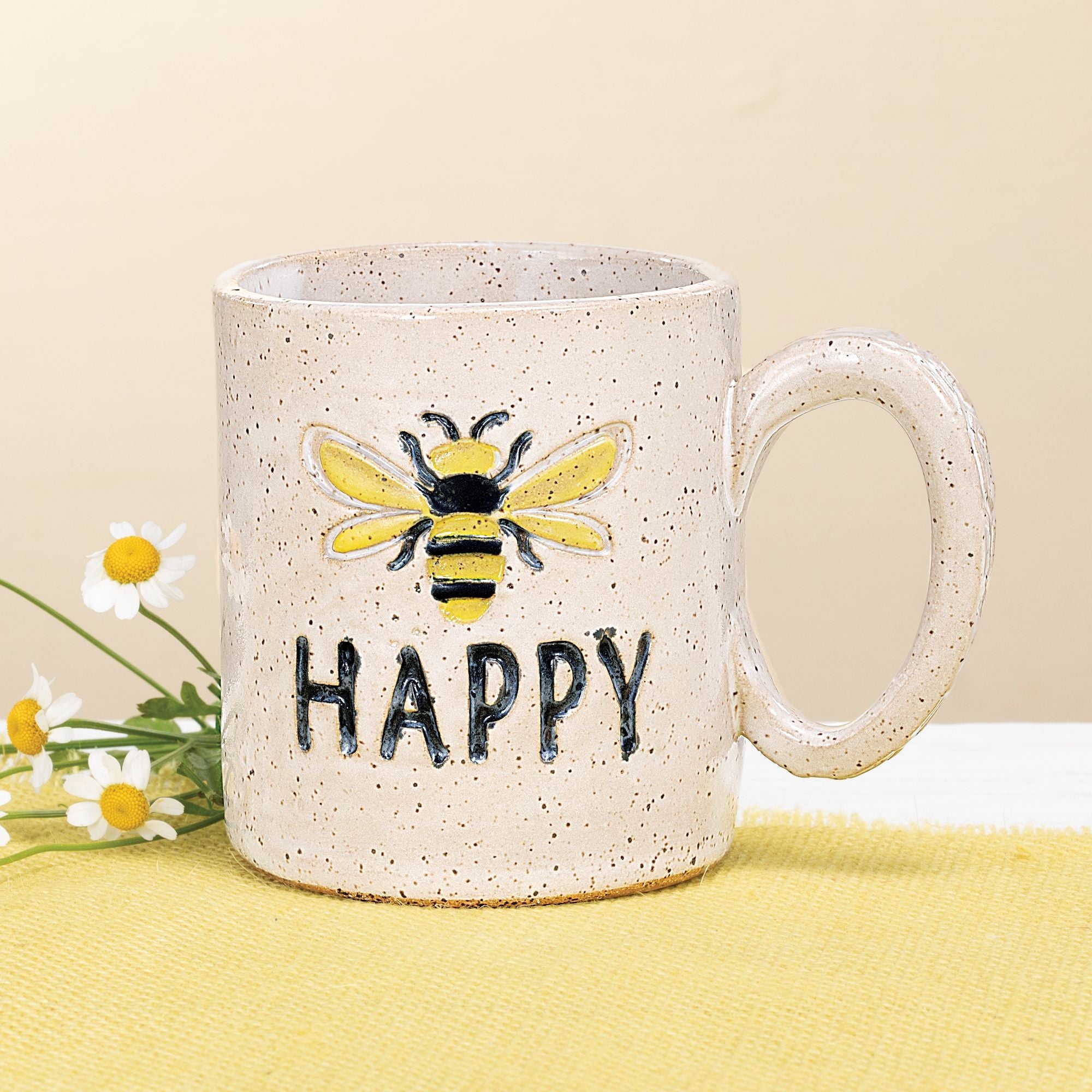 Handcrafted Bee Happy Mug