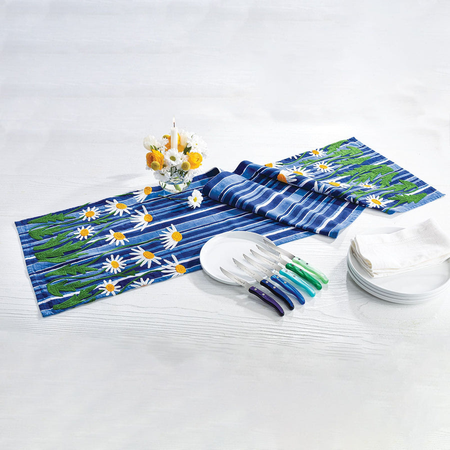 Dancing Daisies Cotton Table Runner